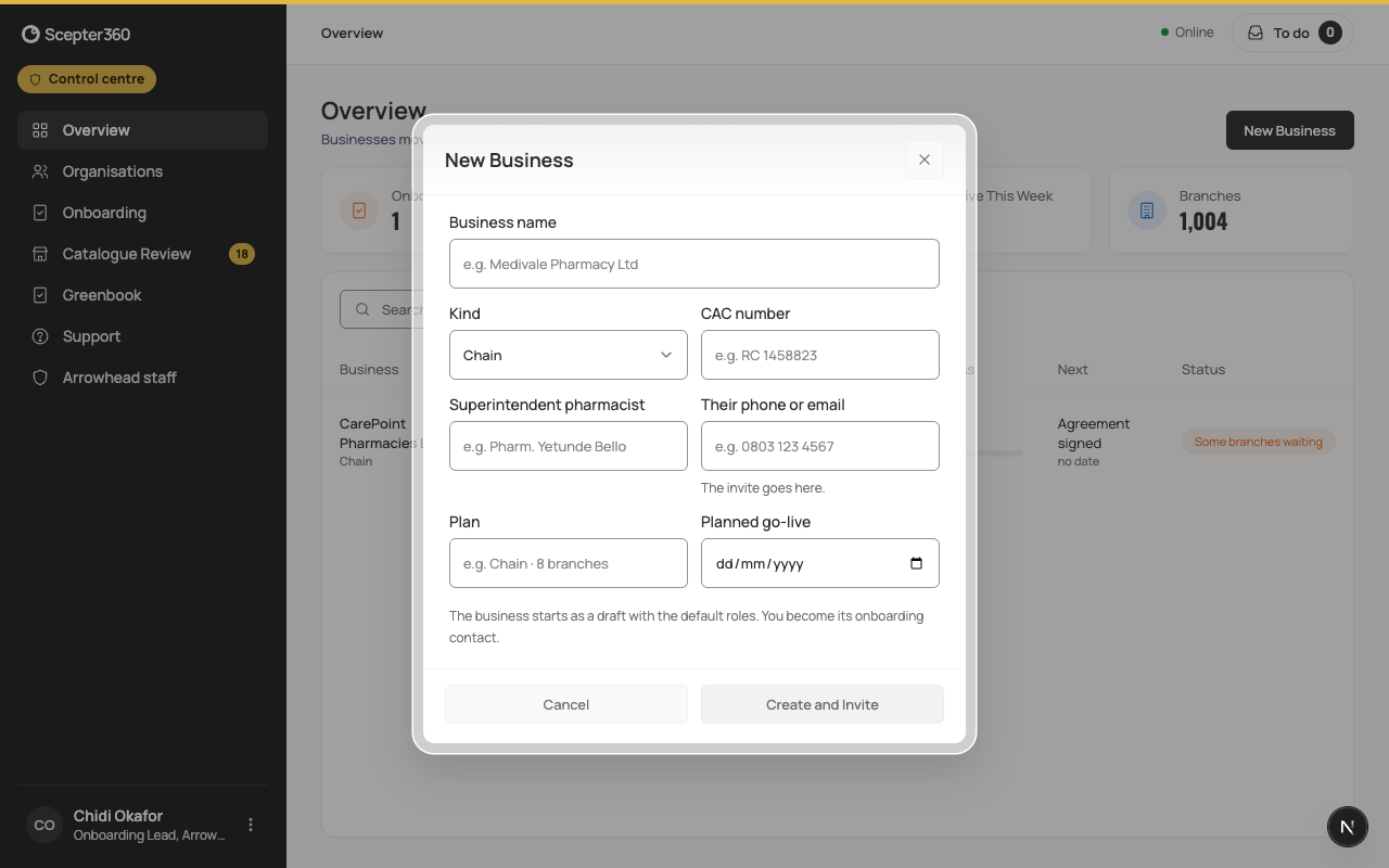 Creating a business